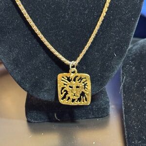 Anne Klein Gold Lion Pendant Necklace